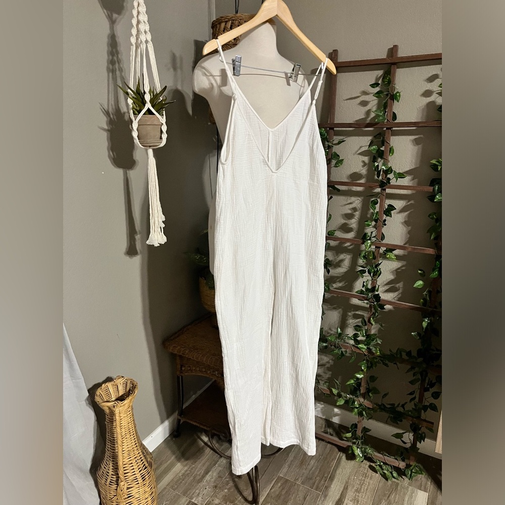 ONIA
Cotton-gauze Wide-leg Jumpsuit In White - Picture 6 of 8